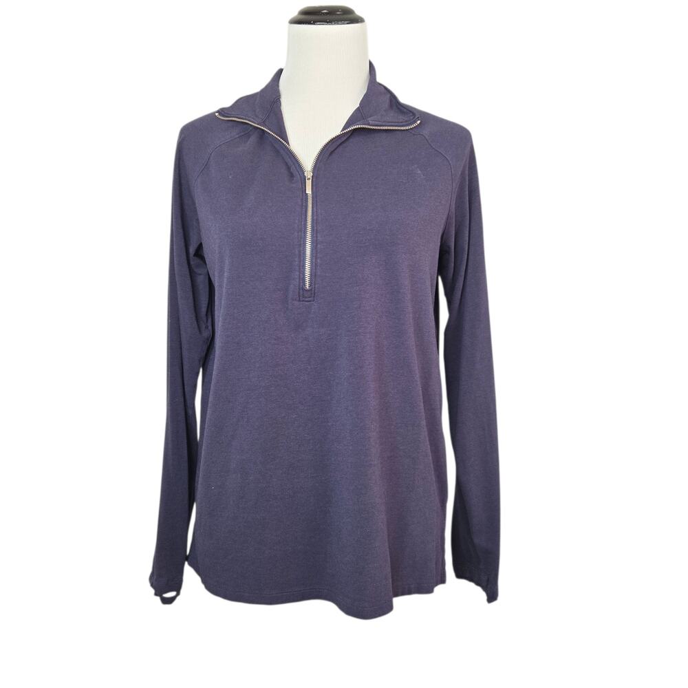 Coolibar Coconut Keys Quarter Zip Long Sleeve Top Size Large